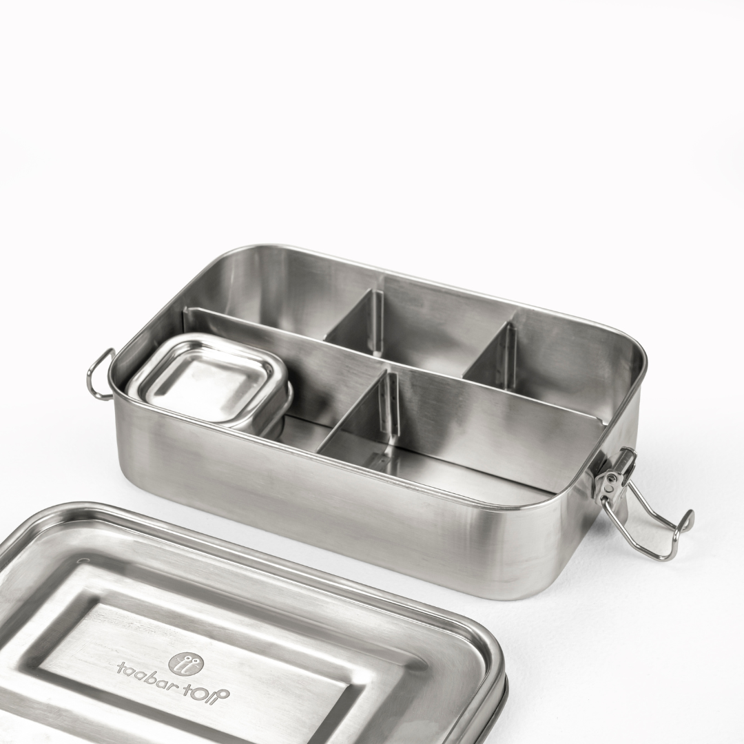 N2K2 Enterprise Stainless Steel 5 Compartment Lunch