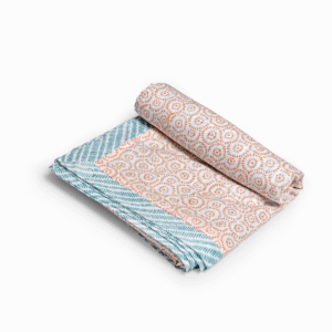 Hand blockprinted Dohar Blanket  for Kids - Marigold